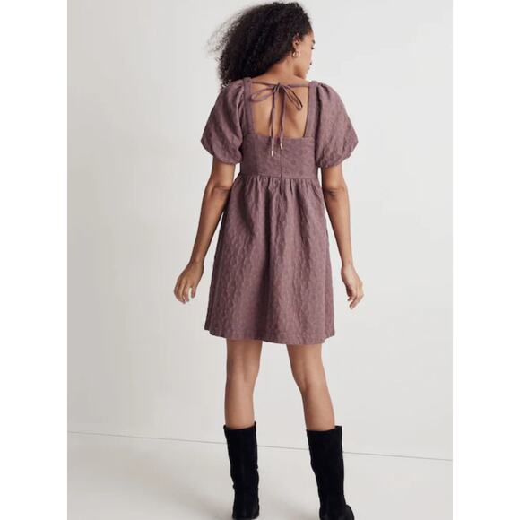 Madewell Floral quilted puff-sleeve mini dress size small - Picture 2 of 7